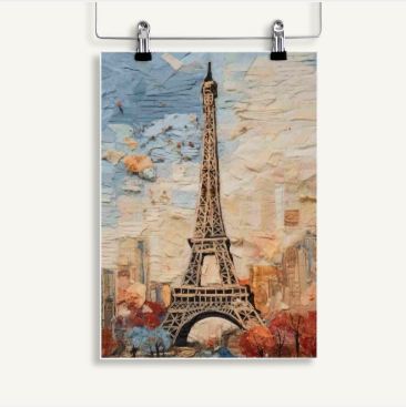 eiffel tower painting poster