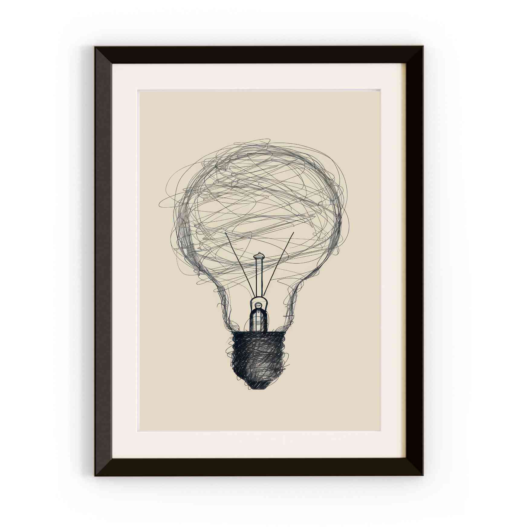bulb line art poster